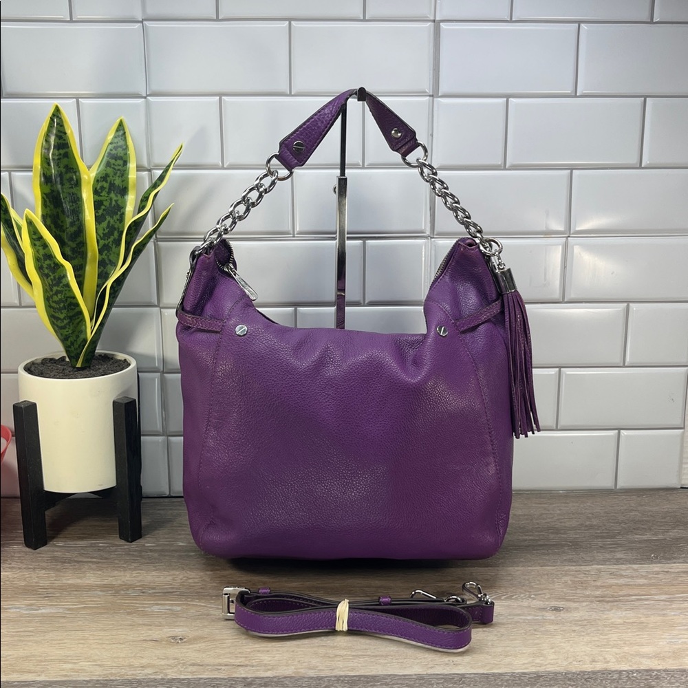 0880 Michael Kors purple pebble leather hobo 258570880 - Picture 2 of 16